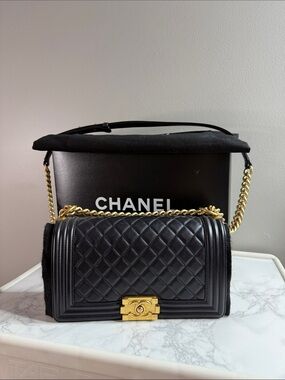 CHANEL Boy Bag Medium with Gold Hardware